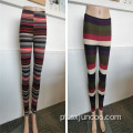 Legging longa interna para mulheres com diferentes designs listrados